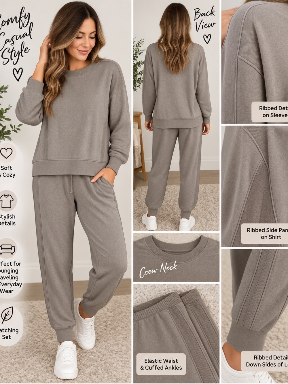 RBX Taupe Track Jogger Set